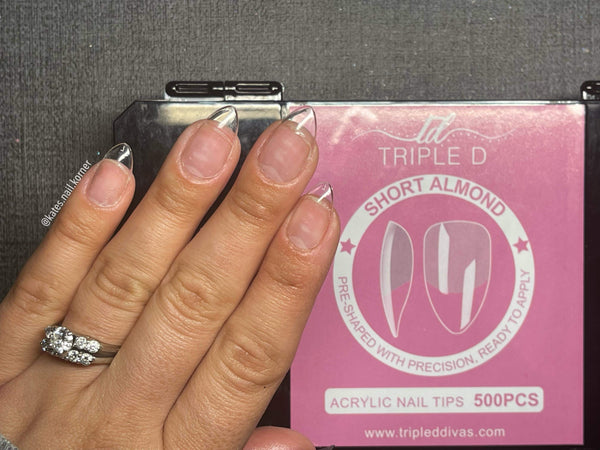 Short Almond Acrylic Nail Tips